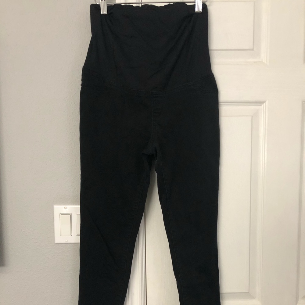 Maternity Crossover Panel Skinny Jeans Black